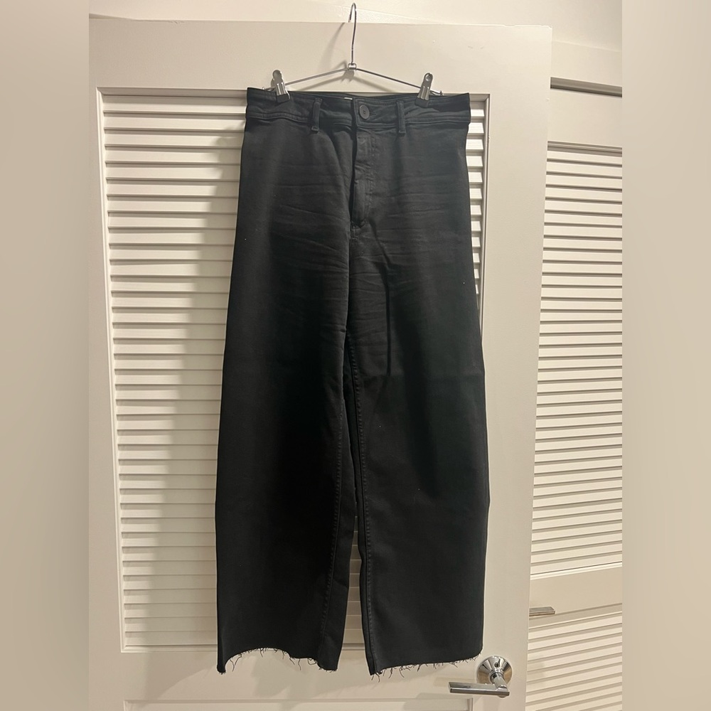 Zara wide leg black womens jeans